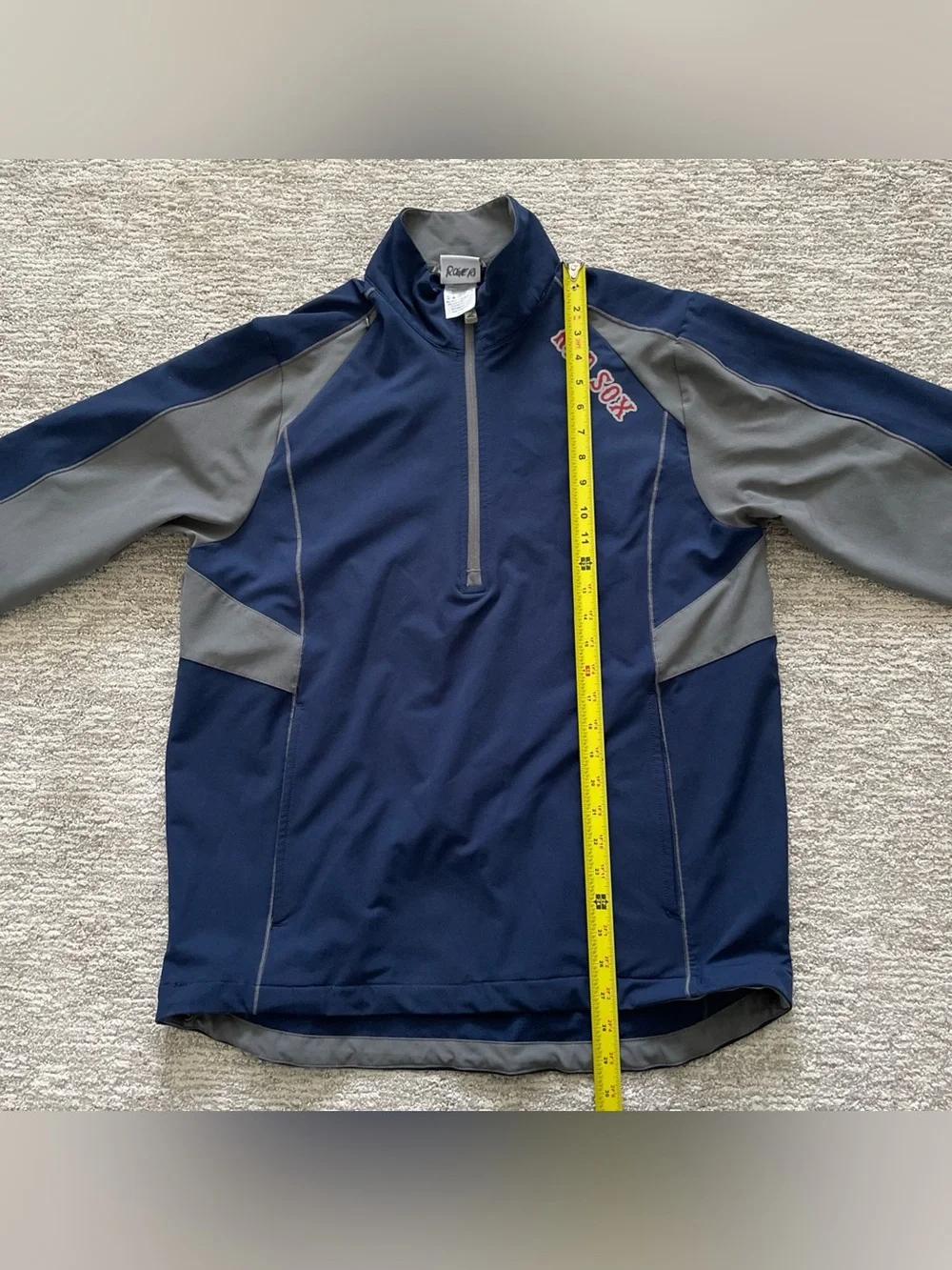 Majestic Boston Red Sox 1/2 Zip Pullover Training Jacket Blue Y2K Mens Medium